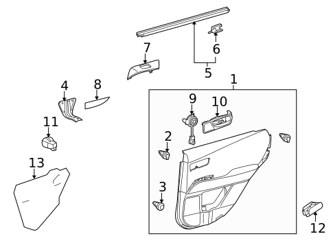 Interior Trim - Rear Door for 2015 Lexus RX350 #0