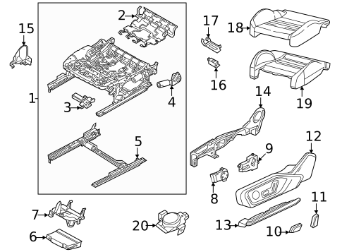 Passenger Seat Components for 2023 Audi A3 Quattro #2