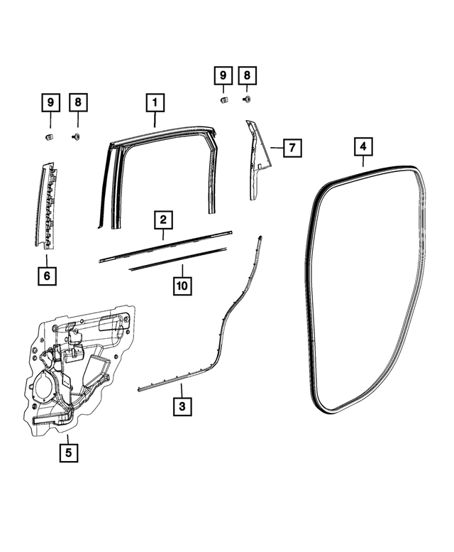 68073729AA - Doors, Door Mirrors and Related Parts: B-pillar Clip for Mopar Image