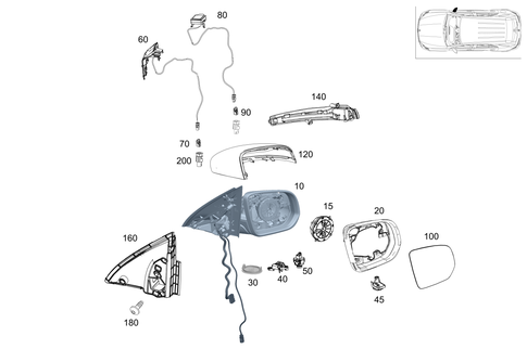 Outside Rear View Mirror, on the Right for 2022 Mercedes-Benz GLE580 #0