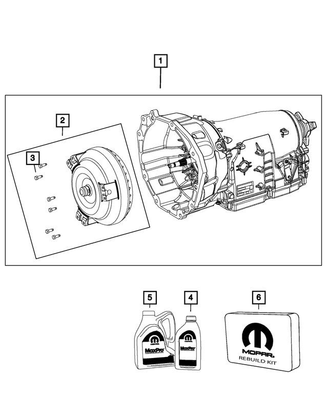 R2120027AF - NAG1; W5A580; 5-Speed; Automatic Transmission: With Torque Converter Transmission Kit for Mopar Image