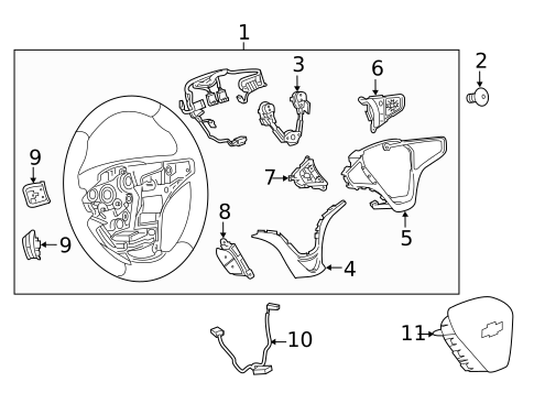 Steering Wheel & Trim for 2019 Chevrolet Volt #0