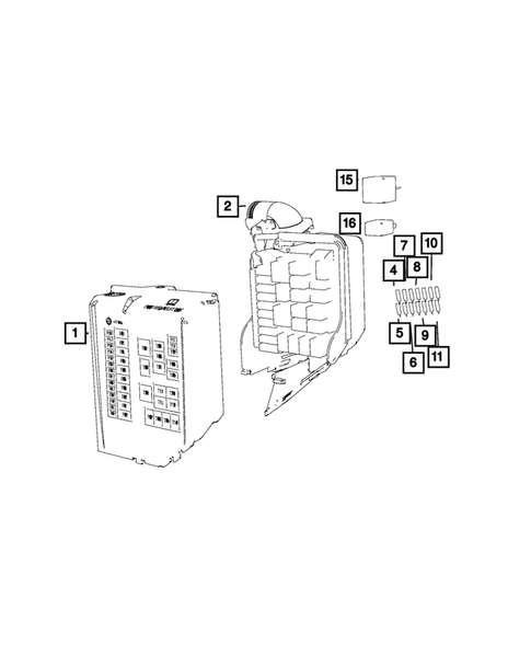 Power Distribution Center, Fuse Block, Junction Block, Relays and Fuses for 2016 Fiat 500 #0