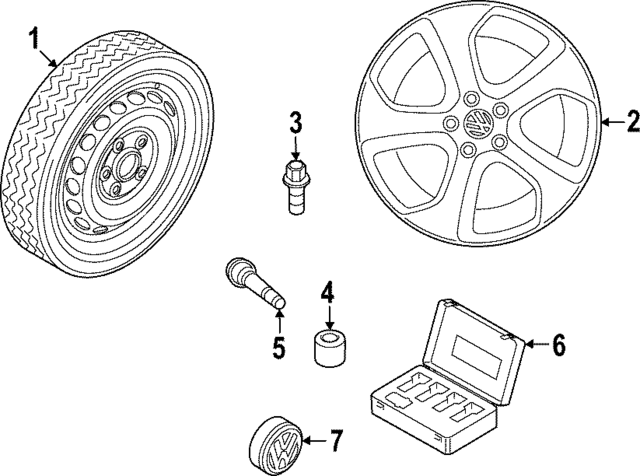 5H0601025AHOAB - : 2023 Volkswagen GTI - Wheel, Alloy for Volkswagen: GTI Image