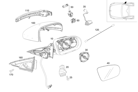 Outside Rear View Mirror, on the Right for 2021 Mercedes-Benz S63 AMG #0