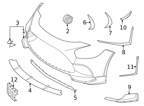 Bumper & Components - Front for 2021 Mercedes-Benz AMG&reg; GT Black Series #0