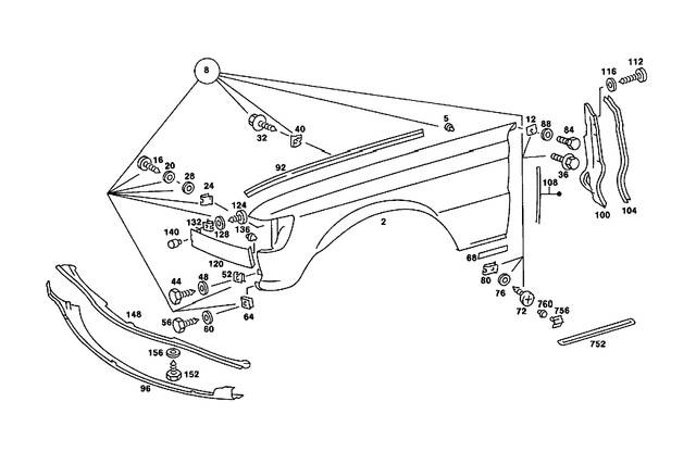 1168870174 - : Lever for Mercedes-Benz: 450SE, 450SEL Image