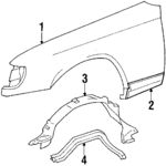 1248804718 - Body: Fender for Mercedes-Benz Image