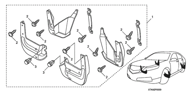 Splash Guards (1) for 2011 Acura TL #0