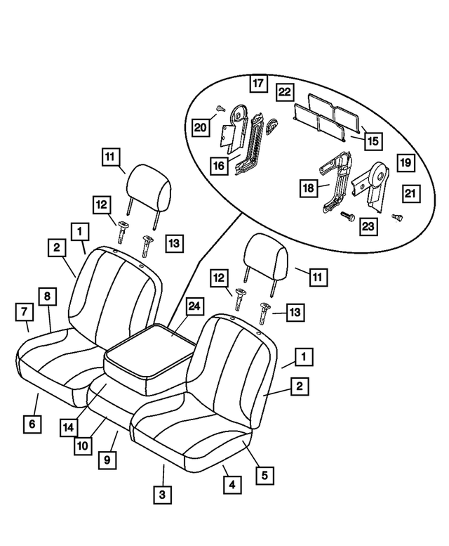 5080967AA - Interior Trim: Front Seat Frame for Mopar Image
