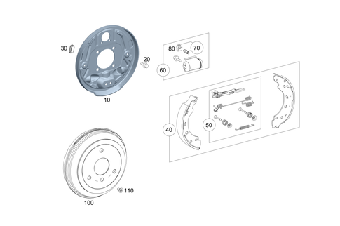 Rear Wheel Brake for 2011 Smart Fortwo #0