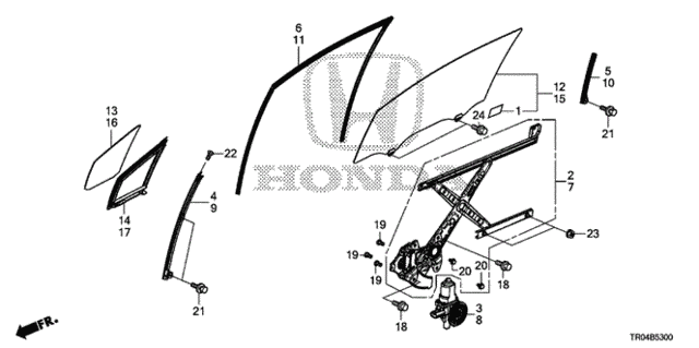 Front Door Glass - Door Regulator for 2012 Honda Civic #0