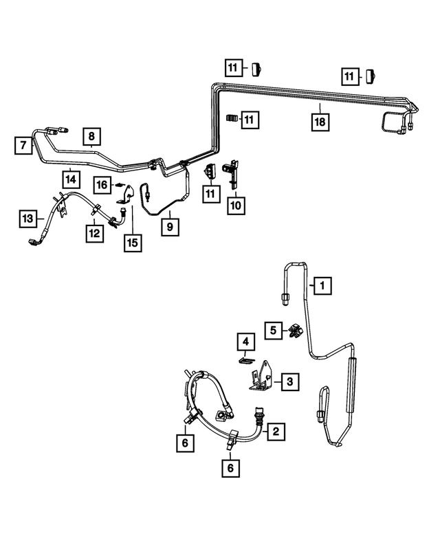 68252492AB - Brakes: Brake Hose, Left for Mopar Image