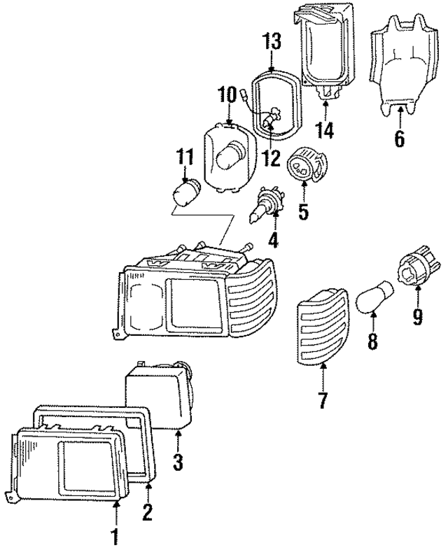 15444594 - Electrical: Headlamp Bulb for Mercedes-Benz Image