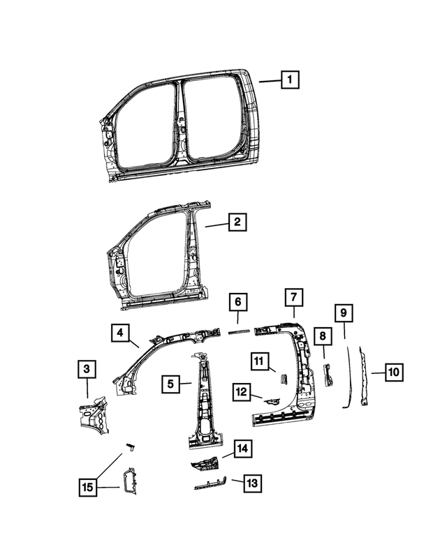 68309240AB - Body Sheet Metal Except Doors: Body Side Aperture Extension, Right for Mopar Image image