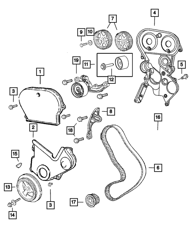 4648934AA - Engine 2.4L Four Cylinder (Turbo): Timing Belt Cover, Outer Upper for Mopar Image