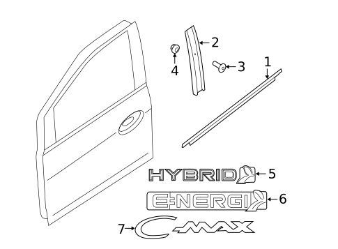 Exterior Trim - Front Door for 2014 Ford C-Max #0