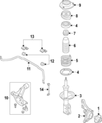 2809842 - Suspension: Strut Mount for Chevrolet: Cruze, Cruze Limited Image