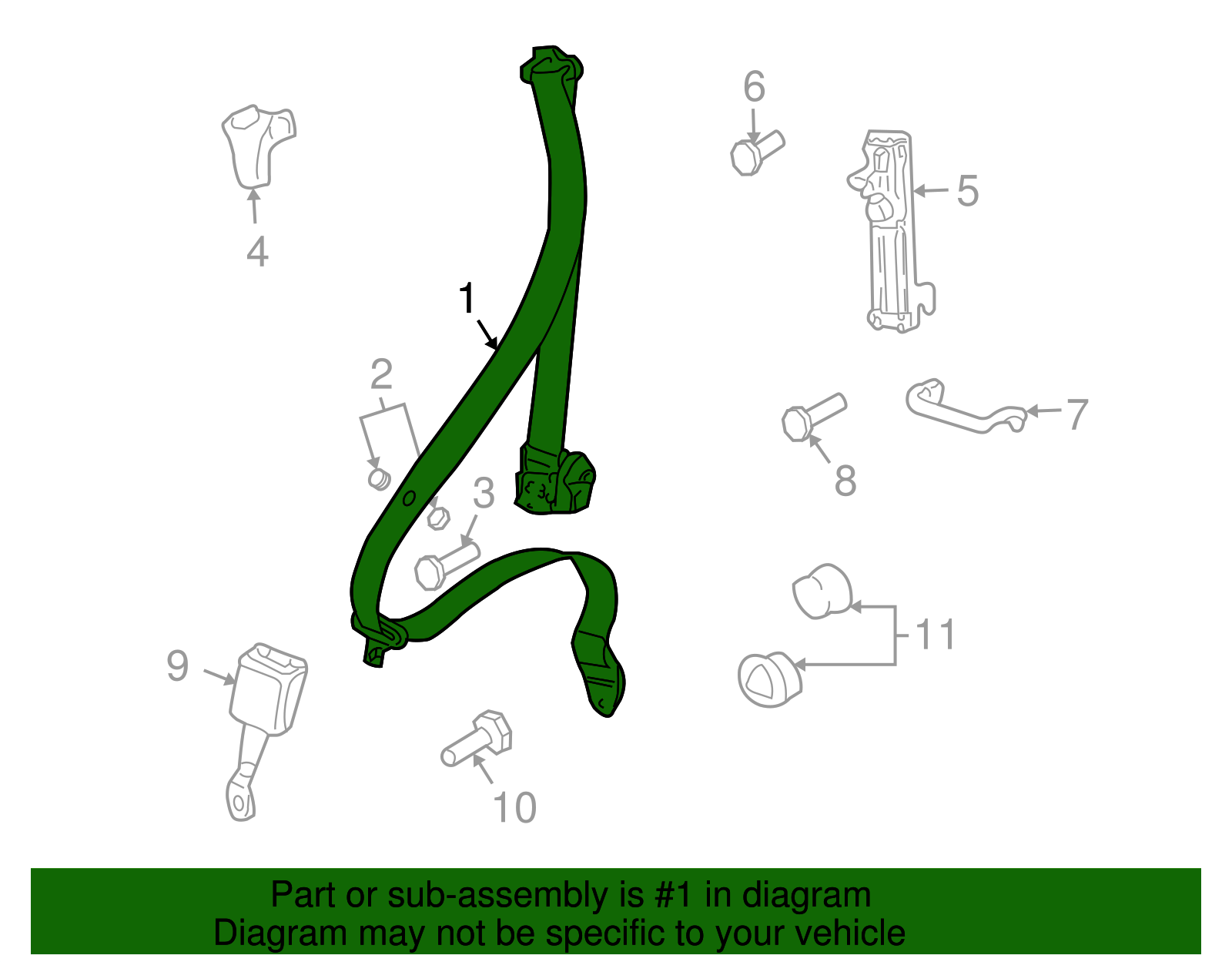 Belt & Retractor - Porsche (997-803-033-07-U01)