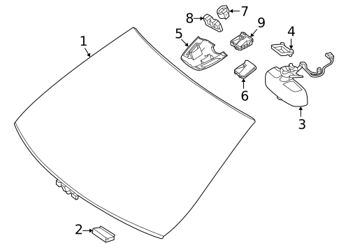 Glass - Windshield for 2006 Mercedes-Benz CLS55 AMG #1