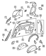 4860617AD - Body Sheet Metal Except Doors: Quarter Panel Reinforcement, Quarter Panel, Inner for Mopar Image