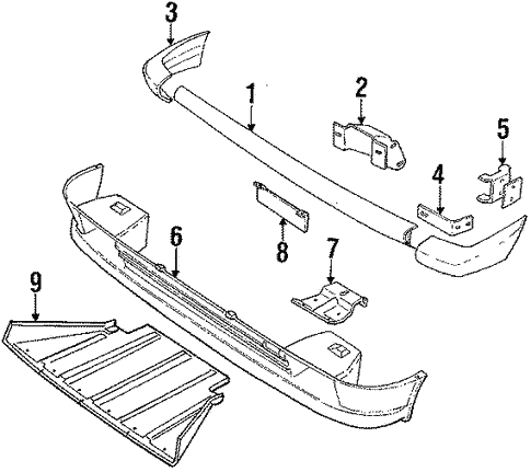 Bumper & Components - Front for 1995 Land Rover Range Rover