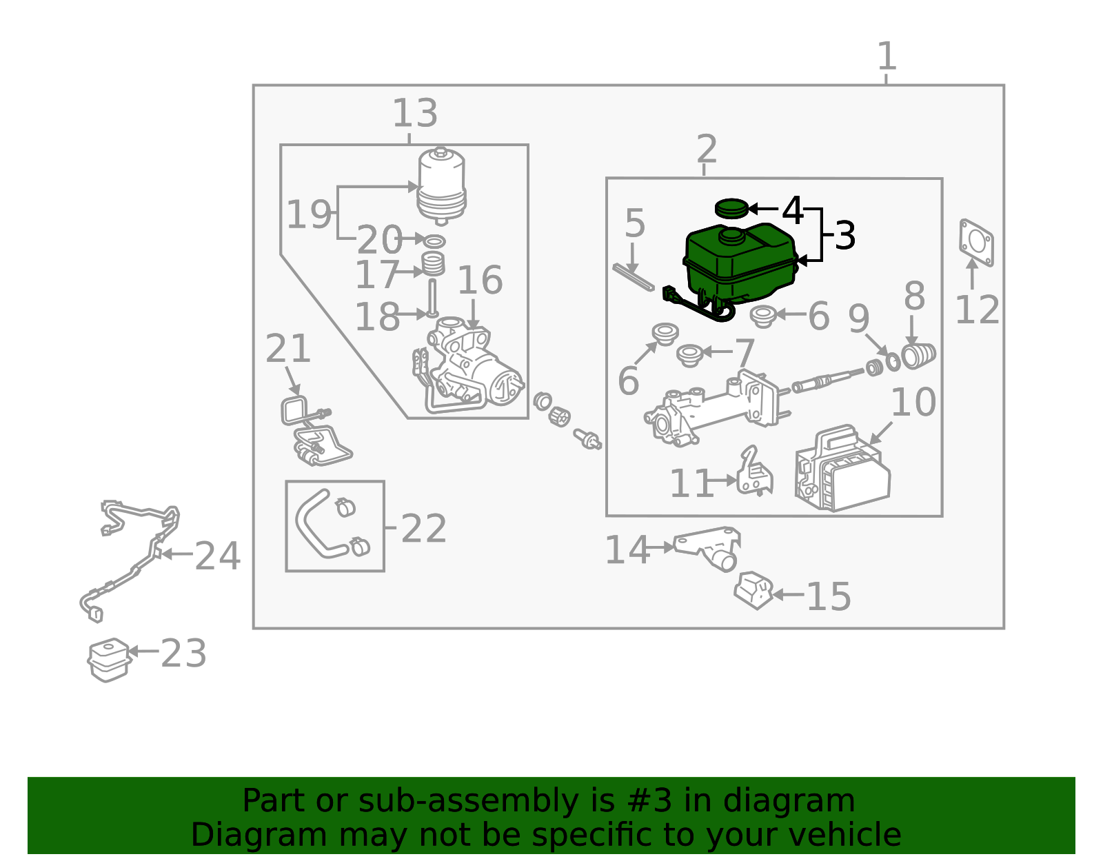 Genuine Official Toyota Brake Master Cylinder Reservoir part
