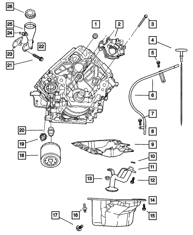 6100932 - Engine 3.7L Six Cylinder [EKG]: Hex Bolt, Mounting for Mopar Image image