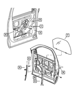 55276206AD - Doors and Related Parts: Front Door Window Regulator, Manual, Right for Dodge: Ram 1500, Ram 2500, Ram 3500 Image