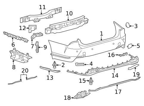 Bumper & Components - Rear for 2024 Lexus LS500h #2