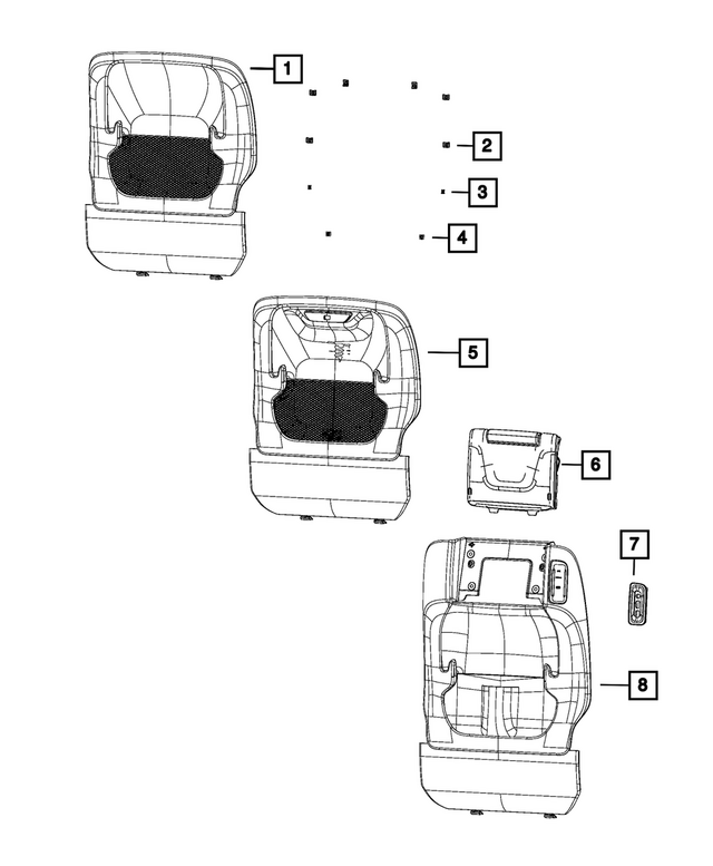 6WX971X9AB - : Front Seat Back Panel for Mopar Image