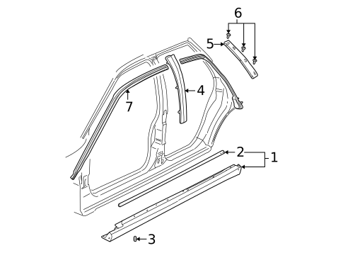 Exterior Trim - Pillars for 2000 Saturn LW1 #0