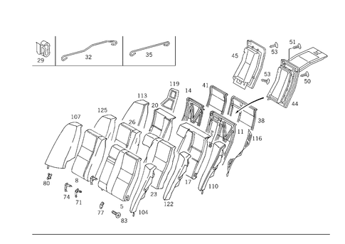 Rear Folding Backrest for 1997 Mercedes-Benz C280 #0