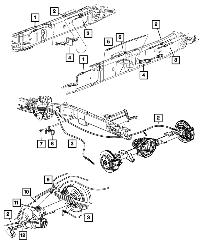 52013619AF - Brakes: Parking Brake Cable, Left Rear for Mopar Image