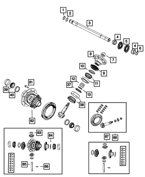 Front Axle;  Housing, Differential and Vent for 2009 Jeep Liberty #0