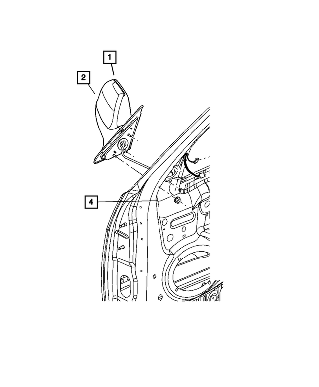 1DT161BLAD - Doors, Door Mirrors and Related Parts: Outside, Rearview, Electric, Heated Mirror, Right for Mopar Image