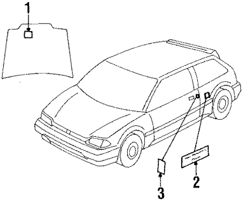 Labels for 1990 Honda Civic #1