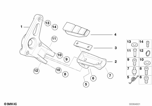 46712335838 - Frame and Mounting Parts: Footpeg Plate Right -  for BMW-Motorrad Image