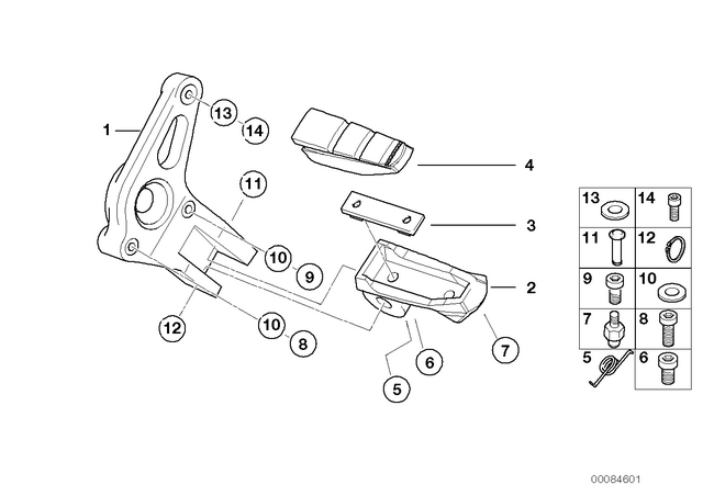 46712335345 - : Footrest, Left for BMW-Motorrad Image
