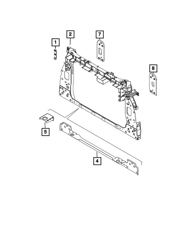 68507652AA - Cooling: Radiator Closure Panel for Mopar Image