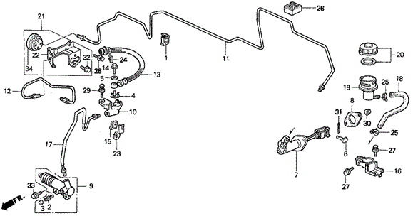 Clutch Master Cylinder for 1997 Acura CL #0