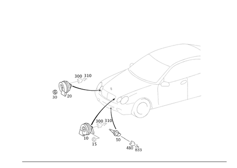 Horn and Outboard Temperature Indicator for 2005 Mercedes-Benz CLK500 #0
