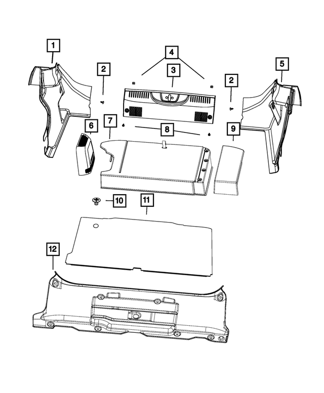1SC76KA9AA - Interior Trim: Trunk Side Trim Panel for Mopar Image