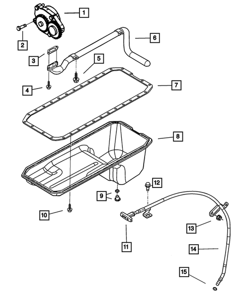 Engine Oiling, Oil Pan and Indicator (Dipstick) for 2008 Dodge Ram 2500 #0