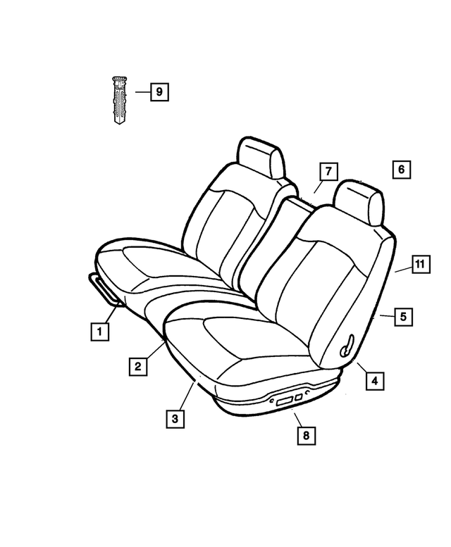 5093616AA - Interior Trim: Seat Cushion Foam, Right for Mopar Image
