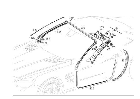 Roof Attachment Parts, Door Edge Guard Sections, Panelling for 2018 Mercedes-Benz SL65 AMG #0