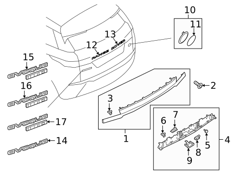 Exterior Trim - Lift Gate for 2022 Land Rover Range Rover Evoque #0