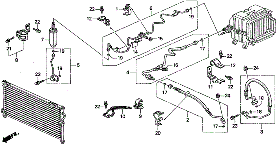A/C Hoses - Pipes (1) for 1997 Acura CL #0