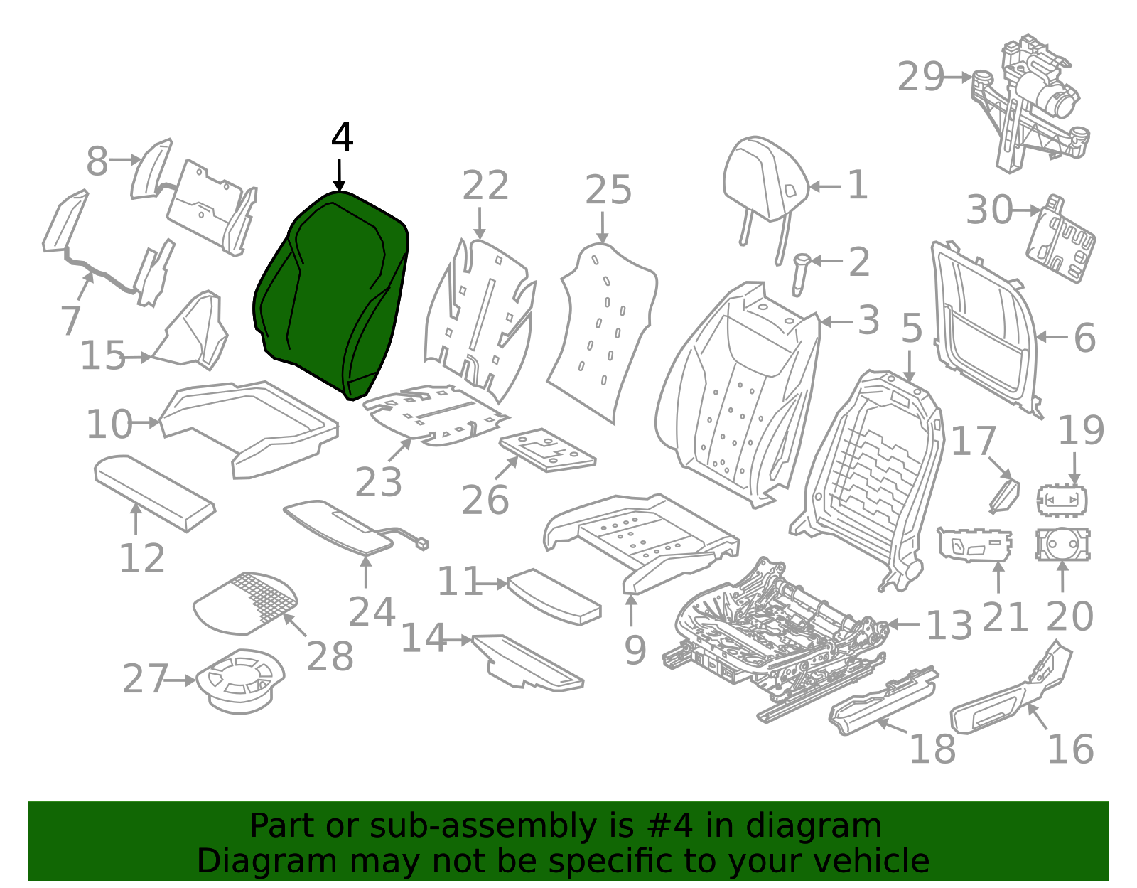 Seat Back Cover - BMW (52-10-5-A0D-E46)