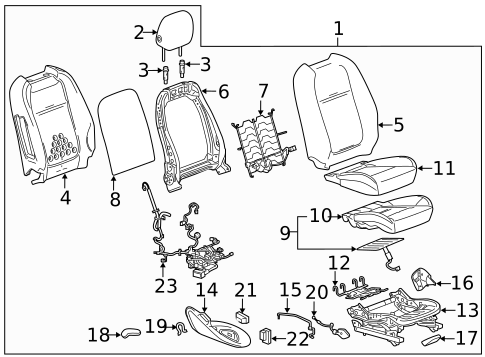 Front Seat Components for 2017 Chevrolet Caprice #1
